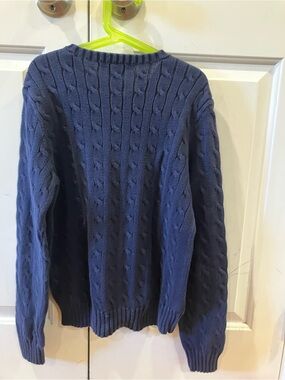 Ralph Lauren Men’s Navy Cable-Knit Crewneck Sweater